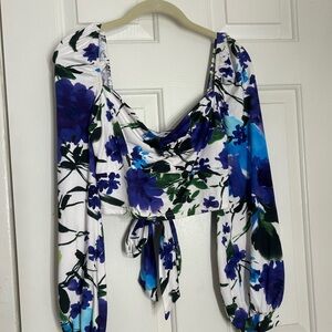 Floral Blue Women's Top